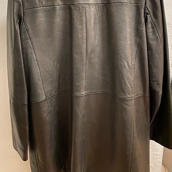 90s Calvin Klein trench style leather jacket - Picture 4 of 8